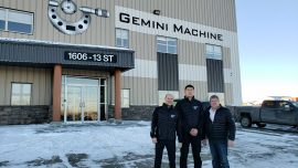 Chris Neitsch, Mike Walchuk and Mongolian Trade Commissioner Outside Gemini